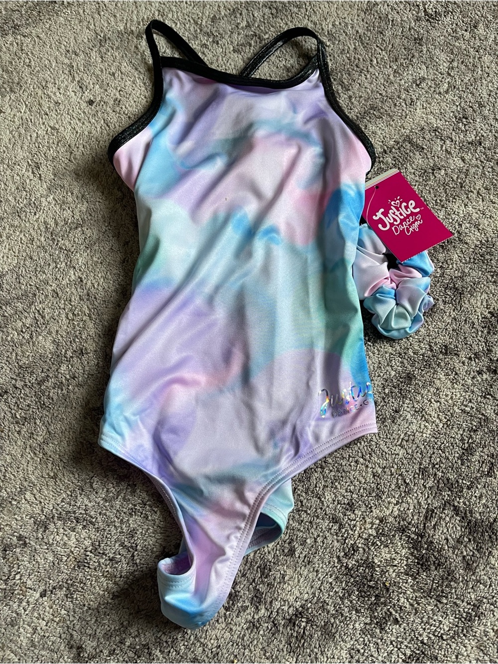 Justice Girls Leotard with Scrunchie NWT.